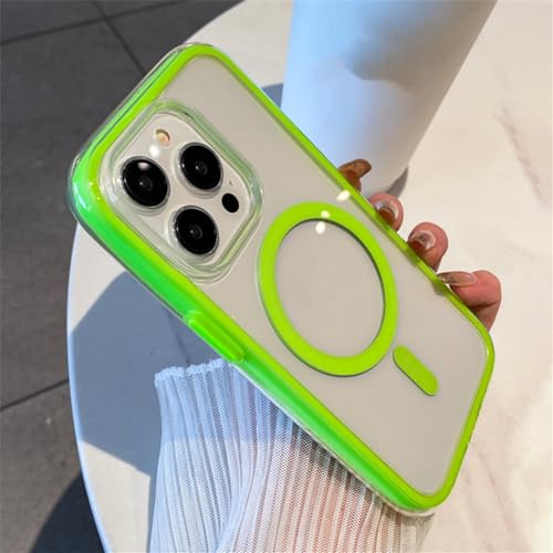 Coque magnétique de chargement sans fil pour iPhone 15 Pro Max vert