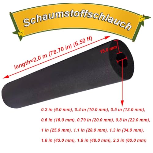 Zewnętrzna rura zapobiegająca zamarzaniu rura izolacyjna z pianki - średnica wewnętrzna 0,2 do 5,8 cm ochronna owijka do ogrzewania domowego zapobiega zamarzaniu, energooszczędna