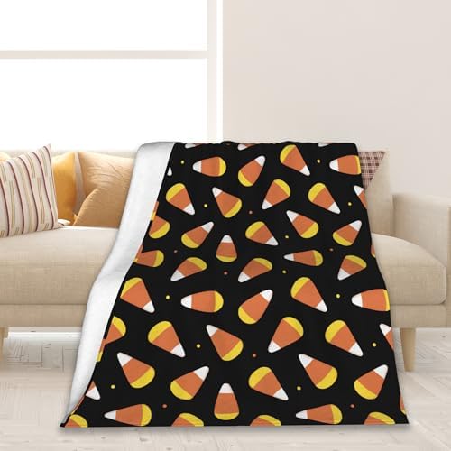 Candy Corns Dots Throw Blanket Soft Warm Cozy Lightweight Flannel...
