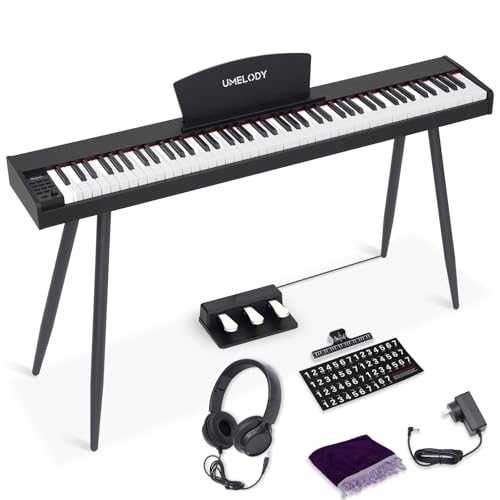 Umelody 88 Key Digital Piano with Semi-Weighted Keys, Full...