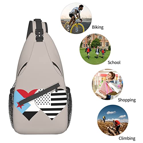 Mochila bandolera unisex negra para senderismo miniatura 7