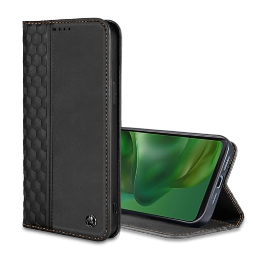 Image of Wallet Case for Motorola Moto G Power 2025 /Motorola Moto G Play 2025 - PU Leather Flip Cover with Card Holder Slots, Strong Magnetic Folio Kickstand Phone Case, Black