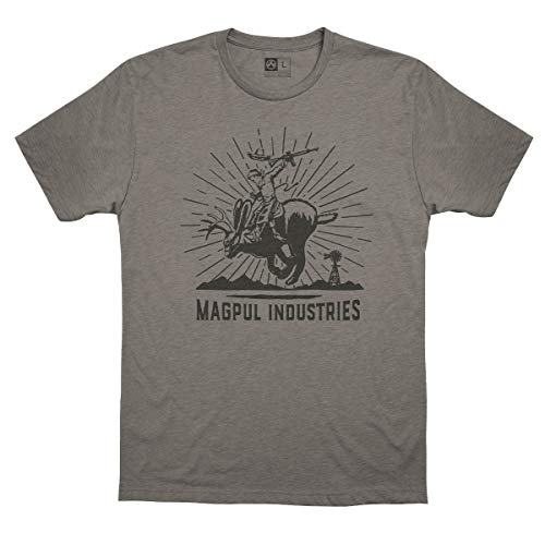 Magpul Men's Standard CVC Crew Neck Short Sleeve T-Shirt, Jackalope Rodeo Stone Gray, Large