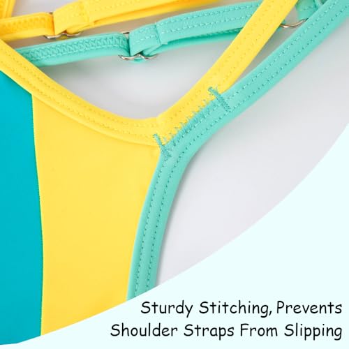 Image of Belovance Girls Swimsuit One Piece Swimwear Adjustable Straps Back Cutout Athletic Sport Kids Tween Bathing Suit 5-14 Years