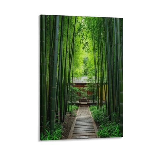 緑の風景 目の健康を護る竹のポスター (7) ホーム装飾 アートパネル 壁アート 現代壁掛け 絵画 版画 芸術作品 インテリア12x18inch(30x45cm)