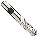 Niagara Cutter N47082 High Speed Steel Ball Nose End Mill, Weldon Shank, Uncoated Bright Finish, Roughing/Finishing Cut, 30-Degree, 4-Flute, 2.8125" OAL, 0.250" Cut Diameter, 0.375" Shank Diameter
