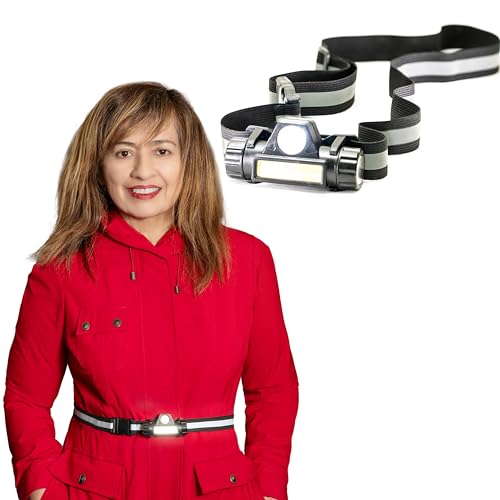 LIGHTWALKER Night Running Light with Reflective Belt, Bright LED Light to See & Be Seen, USB Rechargeable, for Runners & Dog Walking Ajustable from Small to Large