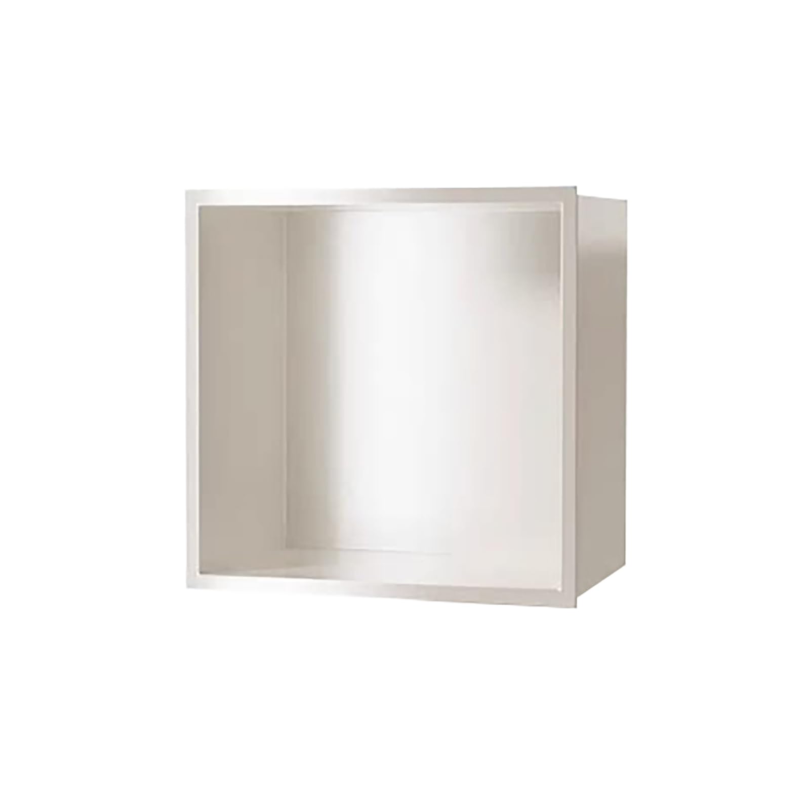Niche de douche acier inoxydable haut de gamme étagère encastrable minimaliste blanc pur