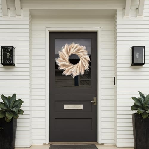 Sggvecsy Pampas Grass Wreath 26’’ Faux Pampas Wreath For All Seasons Artificial Pampas Wreath Christmas Decor Boho Wall Decor For Front Door Farmhouse Fall Autumn Xmas Spring Wreath Decoration thumb #3