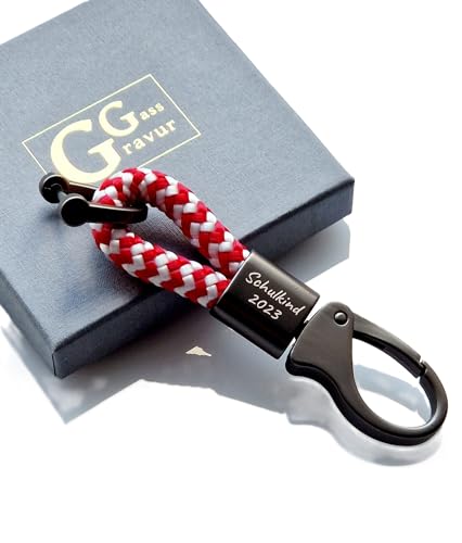 Generisch Schlüsselanhänger, Segeltau, 8mm, Hochzeitsgeschenk, Einschulung 2024, Schulkind Geschenk, Einschulung