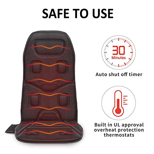 Image of COMFIER Back Massager for Chair - Upgraded Vibration Chair Massager, Deep Tissue Back Massager for Pain Relief, Massage Chair Pad with Graphene Heating,Father Day Gifts