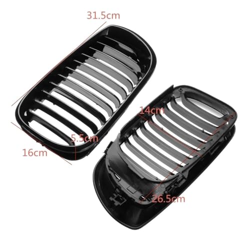 Parrilla parachoques delantero negro brillante: Rejilla frontal para Serie 3 E46 320i 325i 4