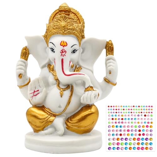 Estatua Lord Ganesha 5" Dorada Hindu Decoración
