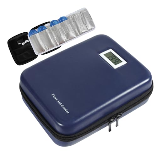 Bolsas Frías | Bolsa Refrigeradora para Pastillas 9-12 Horas,Caja con Pantalla de Temperatura para Almacenamiento Frío en Viajes de Negocios, Uso Diario, Coche, Hogar, Exterior, Vuelo, Senderismo, Cam