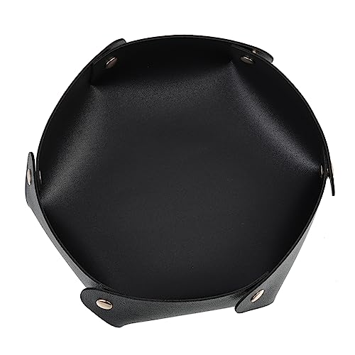 Toddmomy Collapsible PU Dice Tray Portable Storage Box for Home Desktop Parties Capacity Catchall Organizer for Dice Keys Cosmetics More