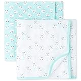 The Children's Place Baby 2 Pack Printed Swaddle Set, Crystalmnt, No Size