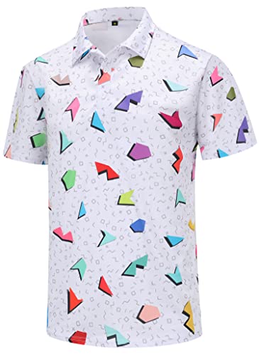 Golf Shirts for Men Dry Fit Mens Golf Shirt Short Sleeve Funny Golf Polo Shirts