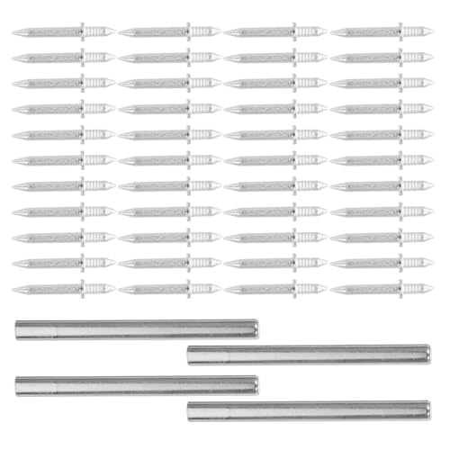 Alipis 200 Clavos Dúplex para Rodapié sin Marcas con Doble Cabeza y 4 Mangas de Acero para Fijación en Pared, Clavo Invisible para Colgar Muebles y Uñas Postizas, Herramienta de Presión