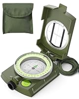 Sportneer Militär Marschkompass, Professioneller Taschenkompass Peilkompass Kompass Compass mit Tragschlaufe für Jagd Wandern und Aktivitäten Camping im Freien, Wasserfest und Stoßfest
