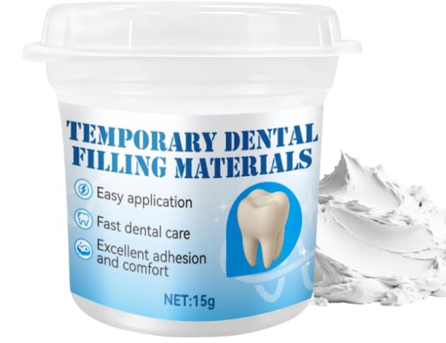 Cemento Dental Temporal, Kit de Relleno Dental Temporal para Rellenar Caries, Rellenar Agujeros, para Usar, Ideal para Esperar un Tratamiento Dental, 15g