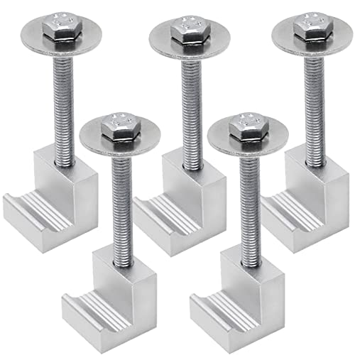 Miylee Truck Tool Box Mounting Kit, Aluminum Mounting Clamps For Pickup Truck Tool Box Mount Tie Downs J Crossover J Hook Tool Box Pickup 5 Pcs,Silver #TOP26