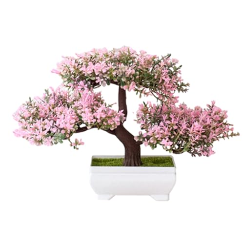 Verve Jelly Cedro Bonsai Artificial, Planta En Maceta De Pino De Simulación, Flores Artificiales Adornos De Plantas En Maceta Rosa Falsas, Maceta Bonsai De Simulación Creativa Decoración del Hogar