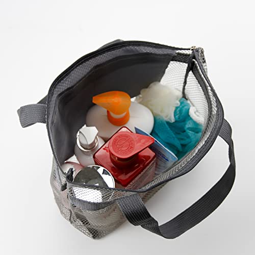 Image of Mesh Shower Caddy Bag Portable Hanging Toiletry and Bath Organizer with Zipper for Travel, Gym, Camping, College Dorms, Beach