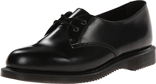 Derby Dr. Martens Femme Brook cuir poli noir chaussures basses