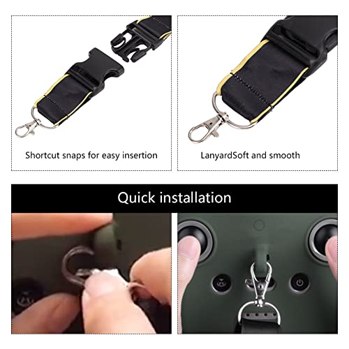 RC Drone Safety Warning Neck Lanyard Drones Hanging Holder Strap(Schwarz Gelb)