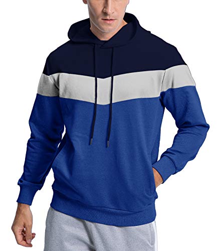 Eklentson Men's Hoodie Sweatshirt Fashion Slim Fit Fall Shirt Hoody With Pocket Blue #TOP1