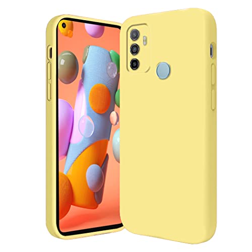 Compatible con Funda OPPO A53s Funda OPPO A53 Silicona Líquida, Carcasa OPPO A53s Anti-Rayado, OPPO A53 Fundas OPPO A53s Case Blanda (Amarillo, OPPO A53s/OPPO A53) Cover