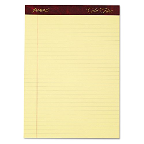 Esselte Corporation Perforated Pads,Legal,50 Sheets,8 1/2" x 11 3/4" ,4/Pack,Canary