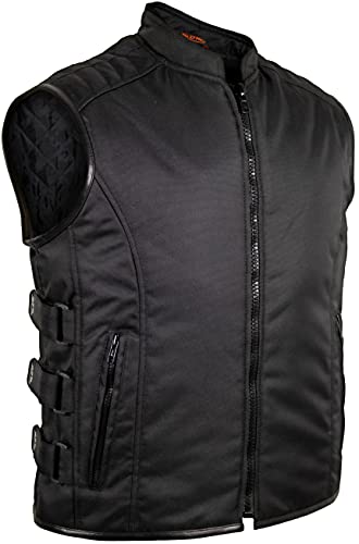 MDM Textil Bikerweste, verstellbare Riemen in schwarz (Gr. L)