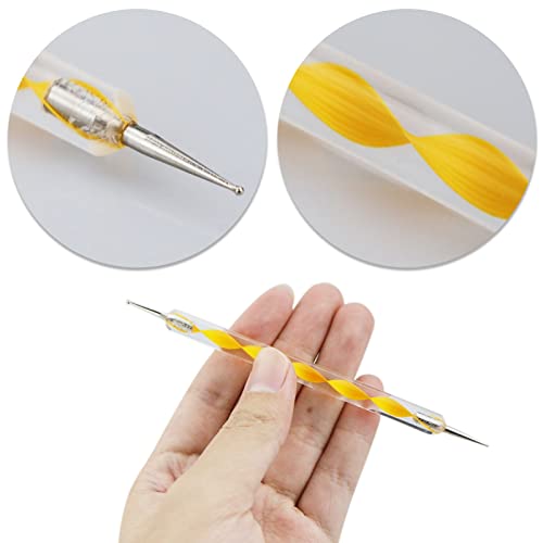 Dotting Pen, Nail Art Dotting Tools, Nail Art Skulptur Pen Dual Tip, Nail Art Zeichnung, Dotting Pen, für Nail Design, Marmorierwerkzeug, 5 Stück