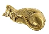 Land of Simple Treasures Thailand Amulet Lucky Cat - Thai Amulets Lucky Business Prosperity Wealth Magic Powerful Luck Money Pocket Charm - Miniature Brass Figurine - 1.5'