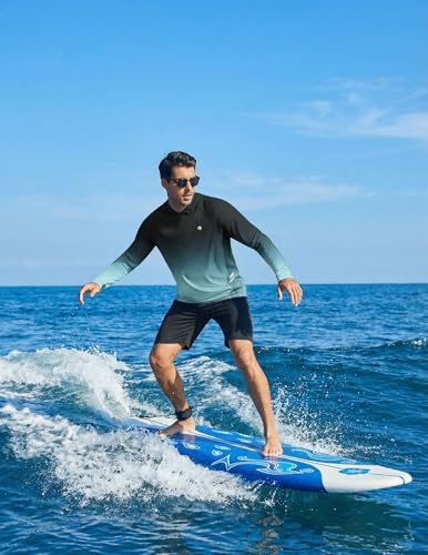Image of PINSPARK Men's UPF 50+ Sun Shirts Long Sleeve Fishing Hoodie, UV Protection Rash Guard for Outdoor Hiking Running Swim Shirt