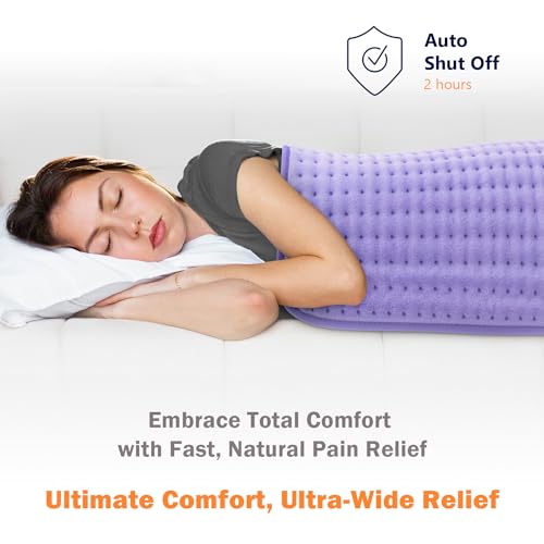 Ultra-Wide Microplush Heating Pad - 20"x24" Electric Heating Pad for Back, Neck, Shoulder Pain and Cramps - Moist Heat Option, Machine Washable, Auto-Off - Gifts for Women, Mom, Grandma, Wife - Image 4