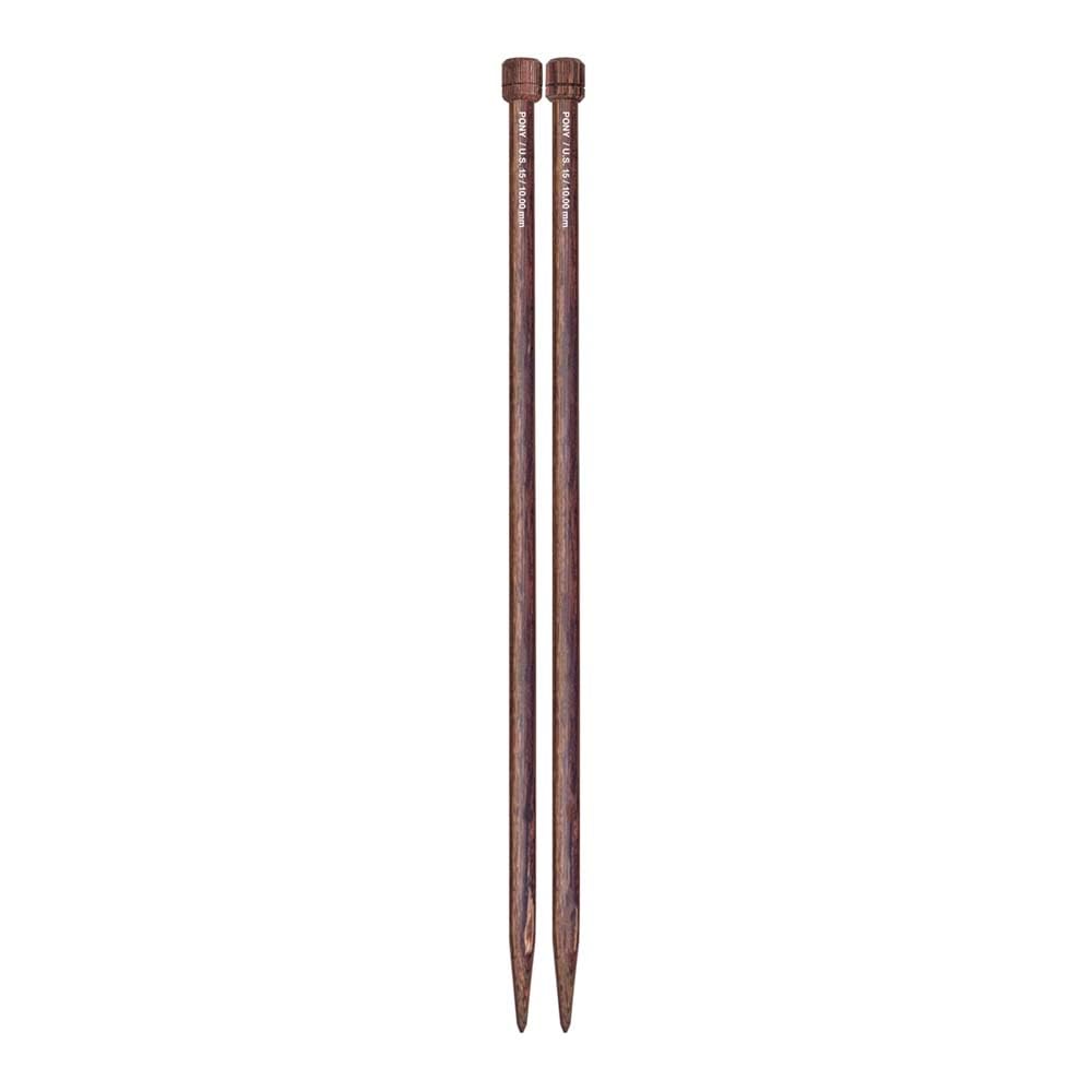 Pony Perfect Single Pointed Needles Wood 35cm 10mm - 1pc