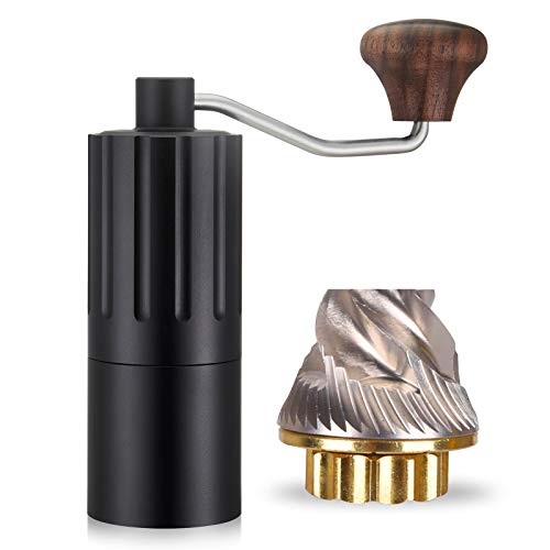 Household ultra-smooth manual coffee grinder 23 seconds easy grinding upgrade double bearings stable grinding stainless steel core adjustable manual coffee powder fast core black capacity of 25g BLACK