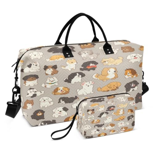 Sac de sport motif chien pour le week-end et voyage cabine