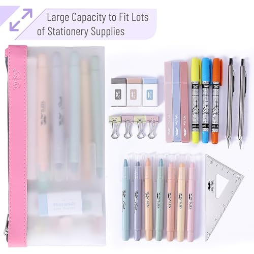 Image of Mr. Pen- Clear Pencil Pouch, 8.50 inchx4.25 inch, 6 Pack, Durable TPU Material | Medium Water-Resistant Pencil Bags with Smooth Zipper, Multipurpose Clear Pouch for Stationery, School, Office