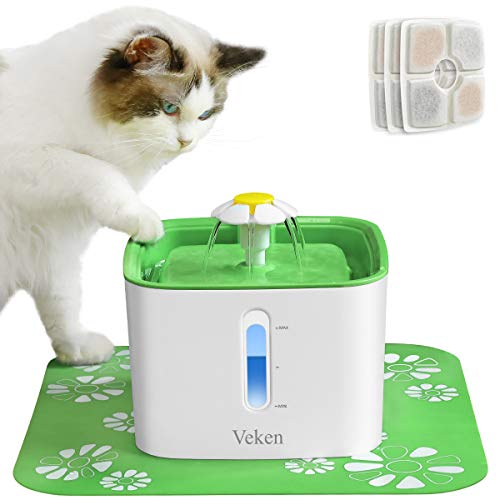 Veken Cat Water Fountain, 2.5L Automatic Pet Water Fountain, Dog Water Dispenser