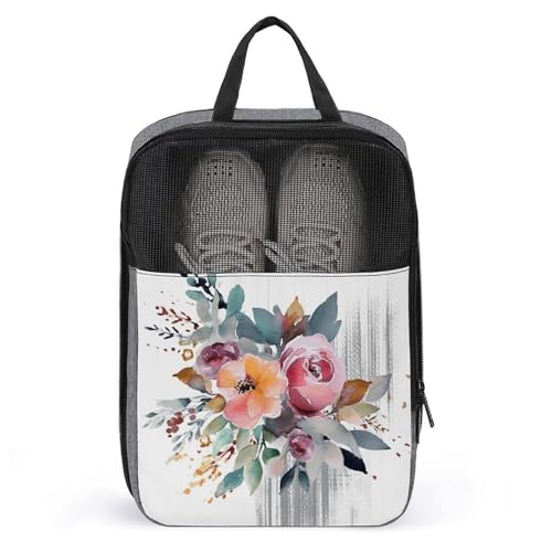 Sac à chaussures imprimé floral aquarelle au fini élégant et design épuré
