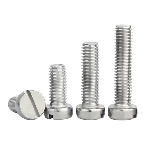 2/4/10/25/50pcs M1.6 M2 M2.5 M3 M4 M5 M6 M8 M10 GB65 304 Stainless Steel Slotted Flat Round Cheese Head Machine Screw Bolt(18mm,