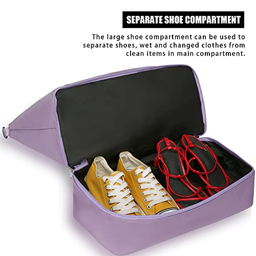 Travel Duffle Bag for Women, Weekender Overnight Bags with Shoe Compartment, Carry On Duffel Bag Sports Gym Tote Bags4