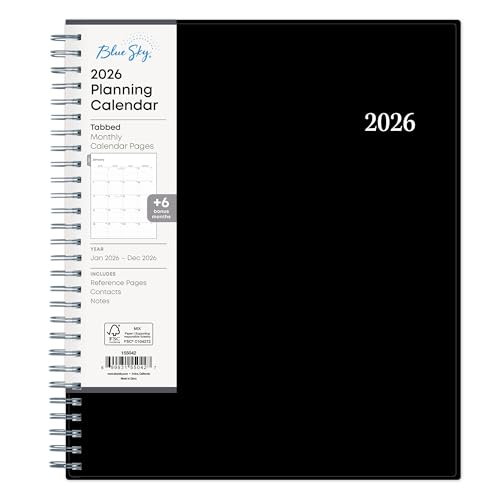 Blue Sky 2026 Monthly Planner Calendar, January 2026 - December