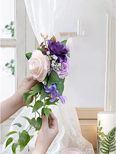 Cortinas de moda tiebacks florales para renovar la luz de tu salón con sobriedad 3