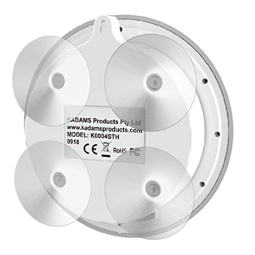 Kadams Bathroom Shower Digital Wall Clock Large Lcd Screen - Kitchen Clock - Water Resistant Timer - Seconds Counter - Temperature & Humidity Display - Multiple Mounting Options (Silver) #TOP3