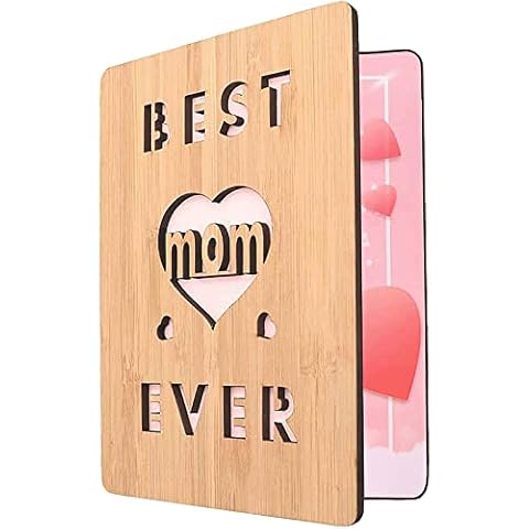 Mum Birthday Cards, Birthday Card for Mum, Mothers Birthday Gifts, Mum Wood Greeting Card with Envelope, Pink Fragrant Wooden Birthday Card Mum for Mother's Day, Birthdays, Anniversary Cover