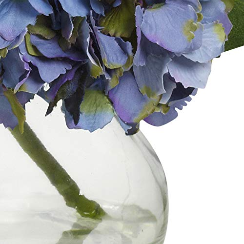 Nearly Natural 1356-Bl Blooming Hydrangea With Vase, Blue #TOP2